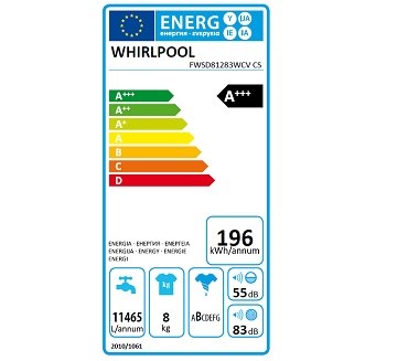 Whirlpool FWSD81283WCV CS nízká spotřeba energie